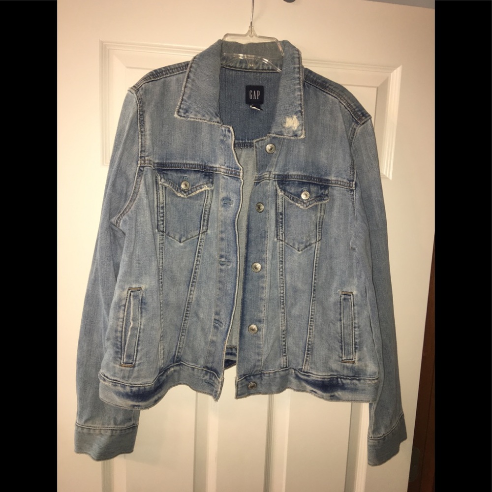 Gap distressed jean jacket